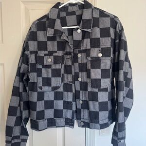 Checkered Black and Gray Jacket